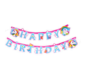 Riethmüller Eenhoorn Regenboog Letterslinger Happy Birthday 180x15cm | per stuk Riethmüller Eenhoorn Regenboog Letterslinger Happy Birthday 180x15cm | per stuk