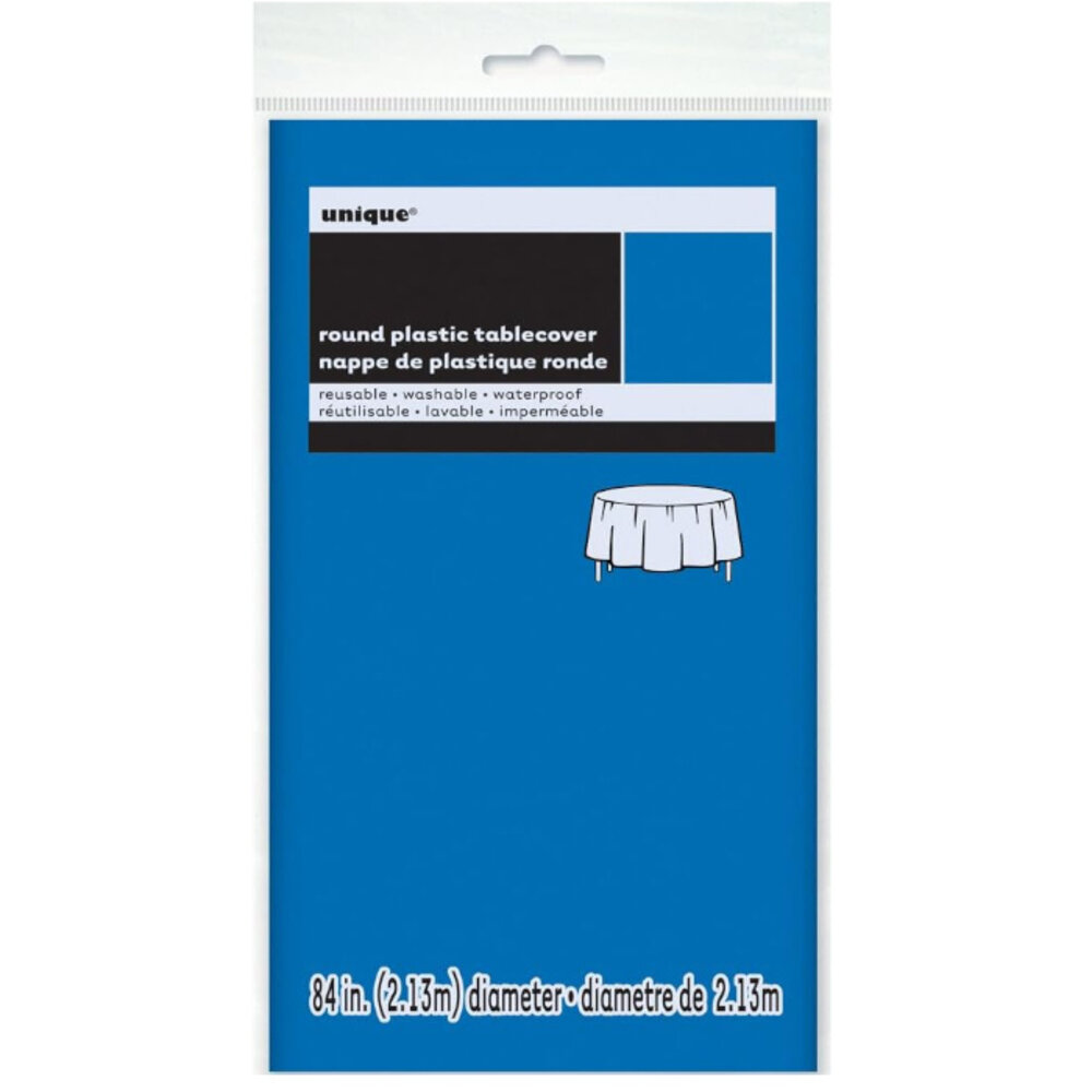 Unique Party Nappe ronde bleue 213 cm | à l'unité