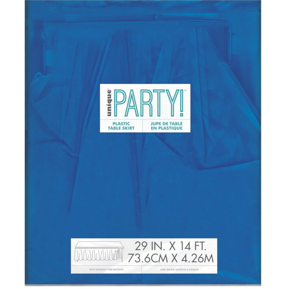 Unique Party Blauwe Tafelrok 73cmx426cm | per stuk Unique Party Blauwe Tafelrok 73cmx426cm | per stuk