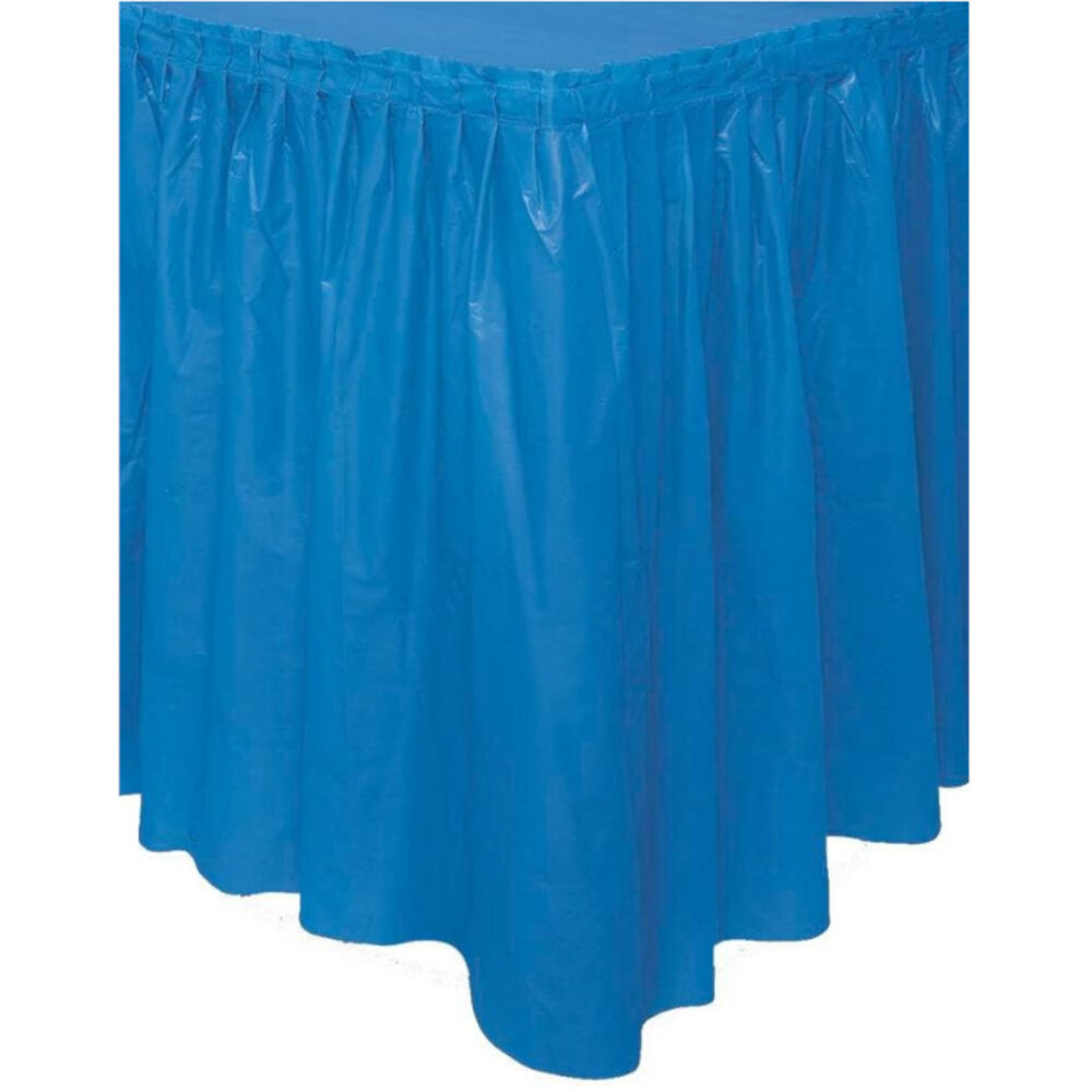 Unique Party Blauwe Tafelrok 73cmx426cm | per stuk Unique Party Blauwe Tafelrok 73cmx426cm | per stuk