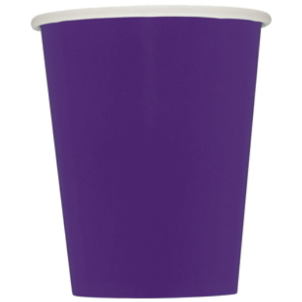 Unique Party Paarse Bekers 270ml | 14 stuks