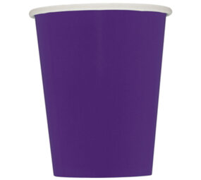 Unique Party Paarse Bekers 270ml | 14 stuks Unique Party Paarse Bekers 270ml | 14 stuks