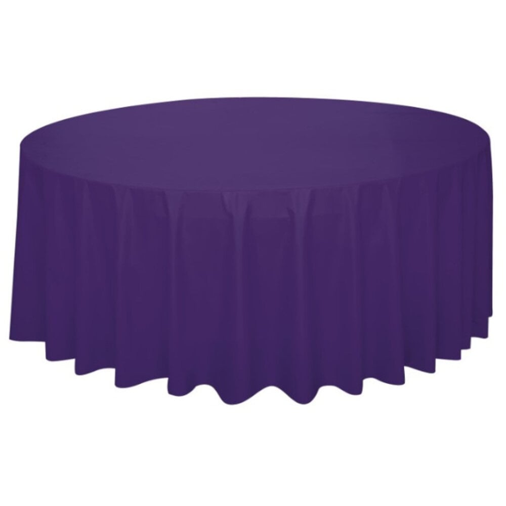 Unique Party Purple Round Tablecloth 213cm | per piece Unique Party Purple Round Tablecloth 213cm | per piece