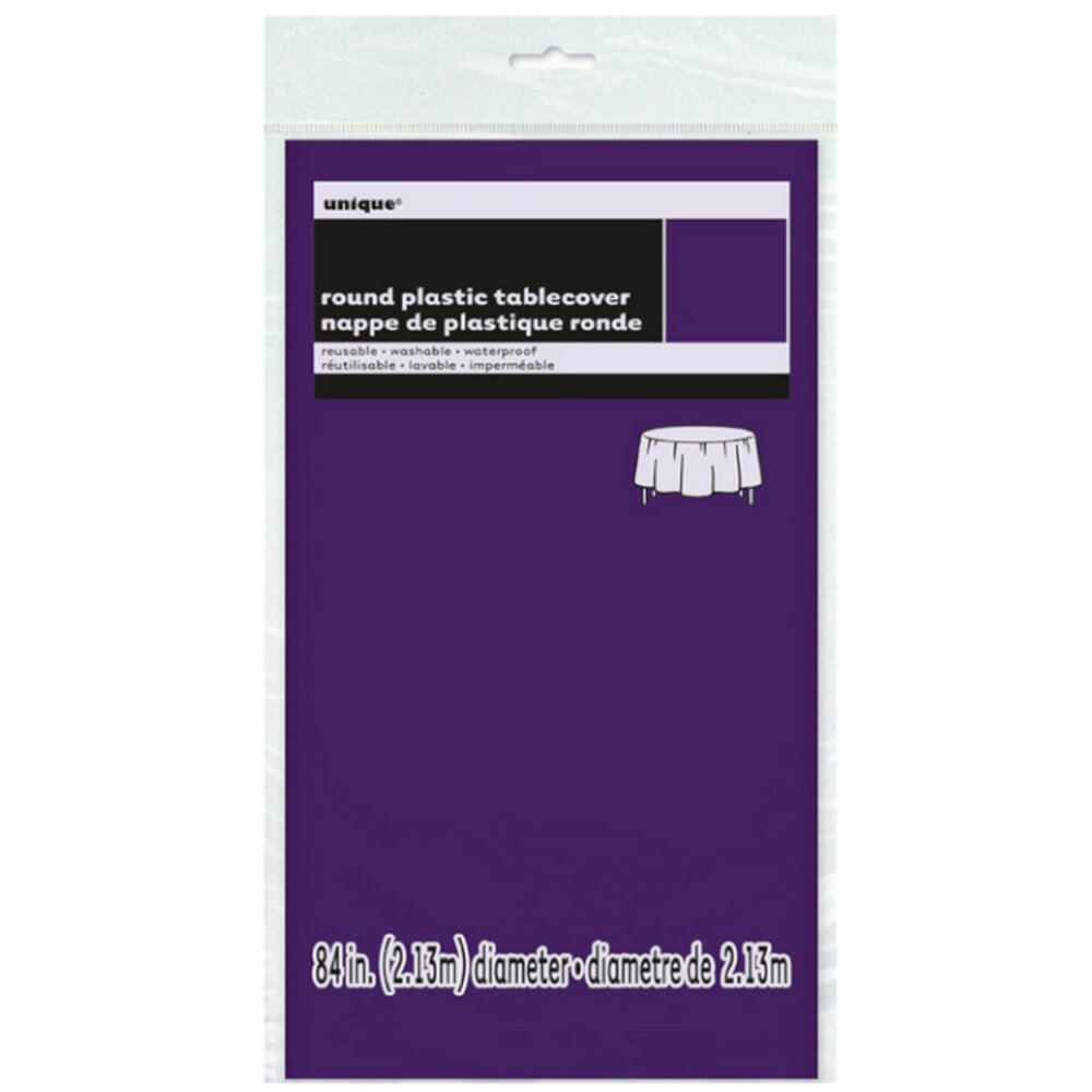 Unique Party Purple Round Tablecloth 213cm | per piece Unique Party Purple Round Tablecloth 213cm | per piece