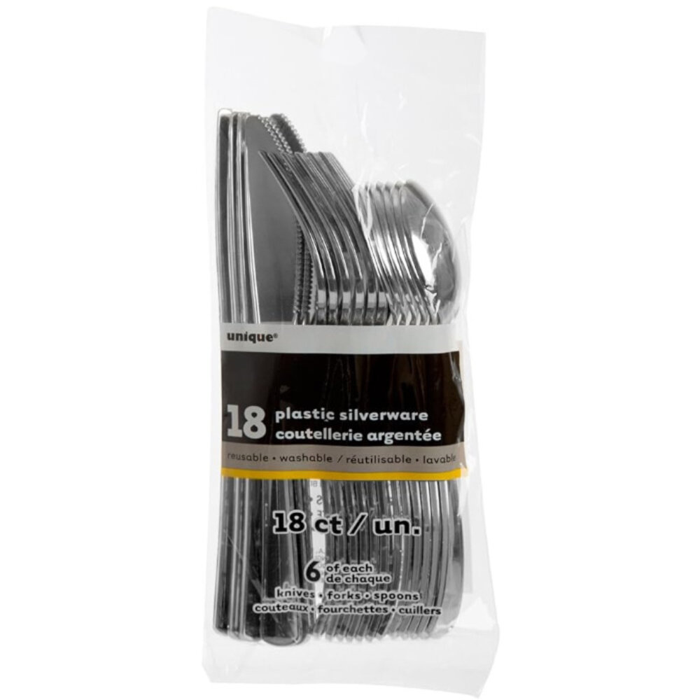 Unique Party Zilveren Bestek 18-delig Unique Party Zilveren Bestek 18-delig
