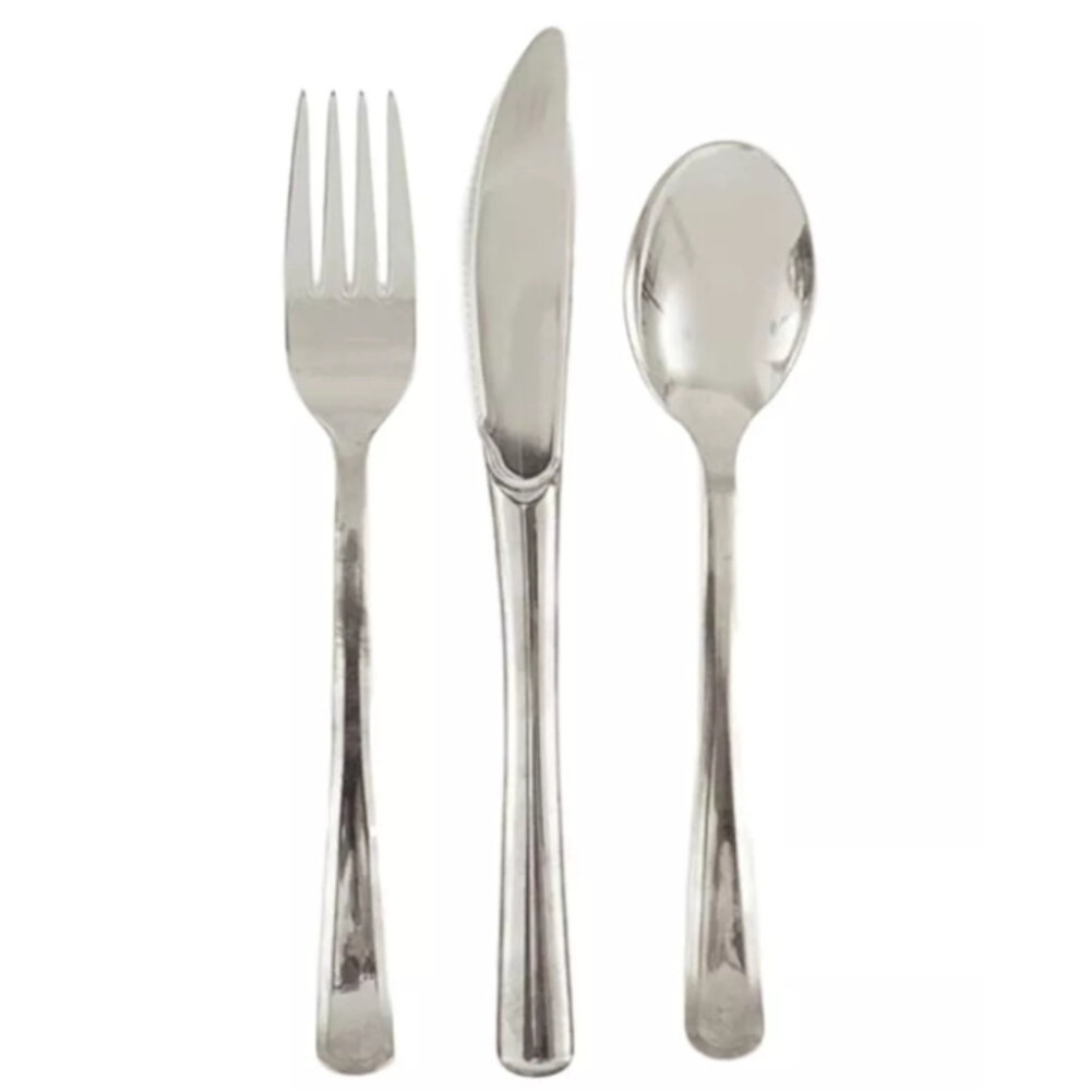 Unique Party 18-piece Silver Cutlery Set