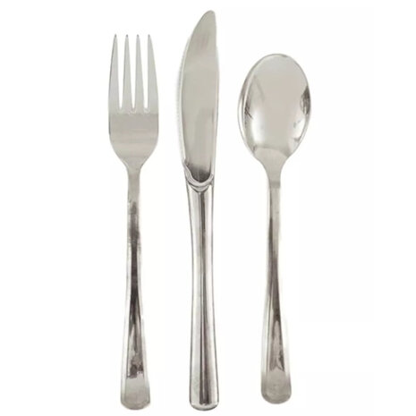 Unique Party Zilveren Bestek 18-delig Unique Party Zilveren Bestek 18-delig