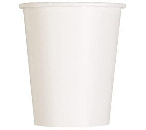 Unique Party Weiße Tassen 270 ml | 14 Stück
