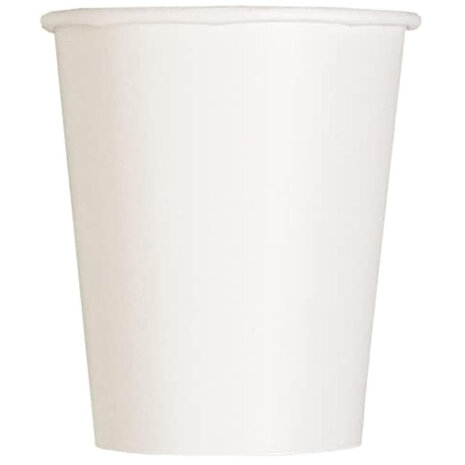 Unique Party Witte Bekers 270ml | 14 stuks Unique Party Witte Bekers 270ml | 14 stuks