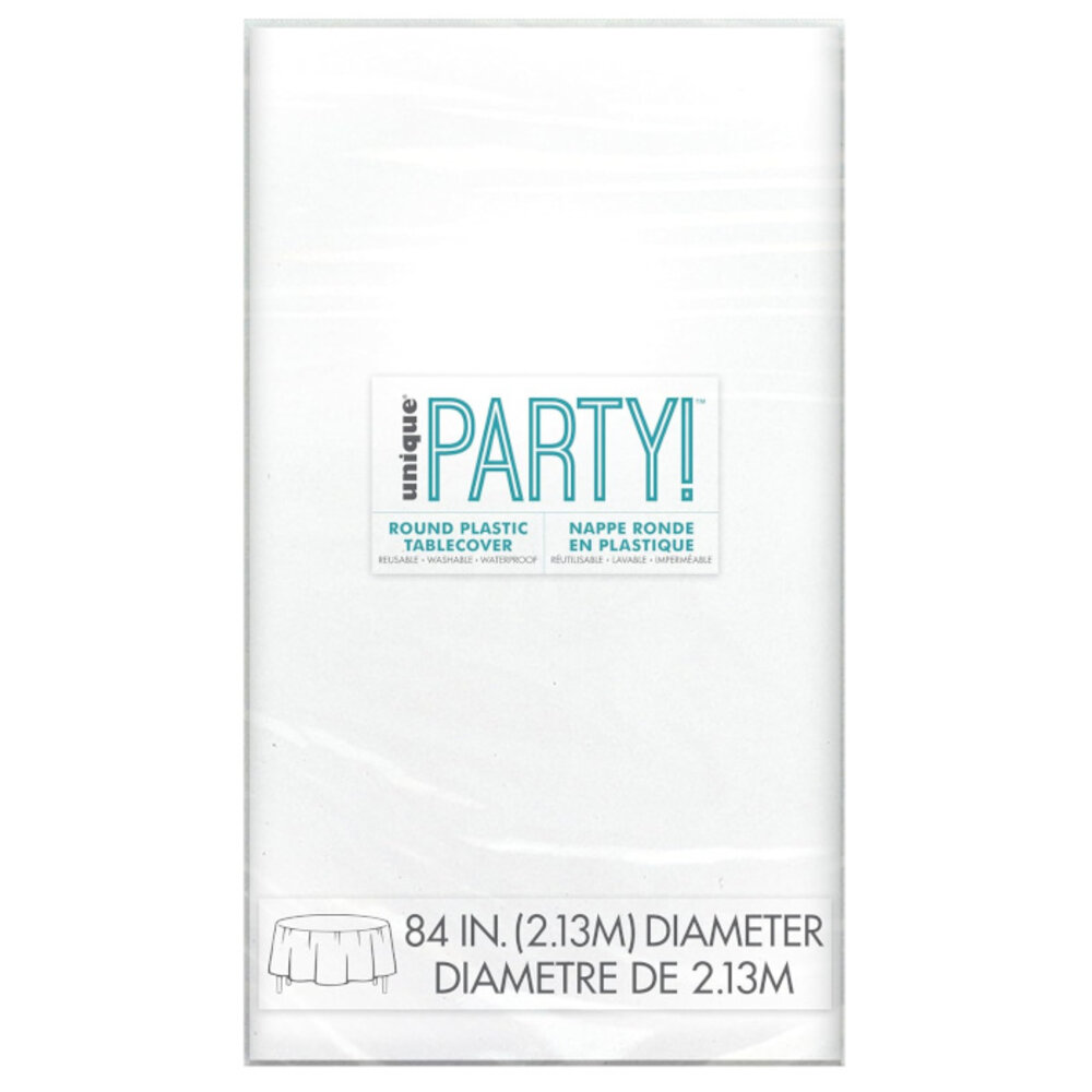 Unique Party Nappe ronde blanche 213 cm | à l'unité