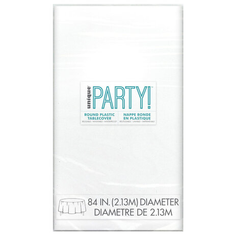 Unique Party Nappe ronde blanche 213 cm | à l'unité