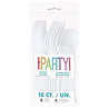 Unique Party Weißes Besteckset, 18-teilig Unique Party Weißes Besteckset, 18-teilig