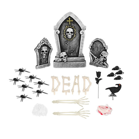 Boland Ensemble de décorations de pierre tombale pour Halloween | 10 pièces Boland Ensemble de décorations de pierre tombale pour Halloween | 10 pièces