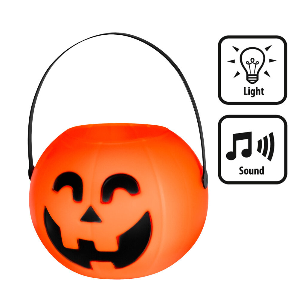 Boland Pumpkin Bucket with LED Lighting 17cm | per piece Boland Pumpkin Bucket with LED Lighting 17cm | per piece