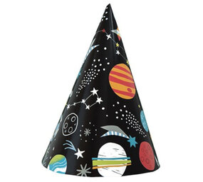 Unique Party Chapeaux de fête sur le thème de l'espace | 8 pièces