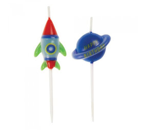 Unique Party Kaarsjes Outer Space 5cm | 6 stuks Unique Party Kaarsjes Outer Space 5cm | 6 stuks