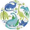 Unique Party Dinosaurus Borden Blauw & Groen 23cm | 8 stuks Unique Party Dinosaurus Borden Blauw & Groen 23cm | 8 stuks