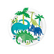 Unique Party Dinosaur Plates Blue & Green 18cm | 8 pieces