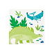 Unique Party Serviettes dinosaures bleues et vertes 25x25cm | 16 pièces