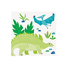 Unique Party Dinosaurus Servetten Blauw & Groen 25x25cm | 16 stuks
