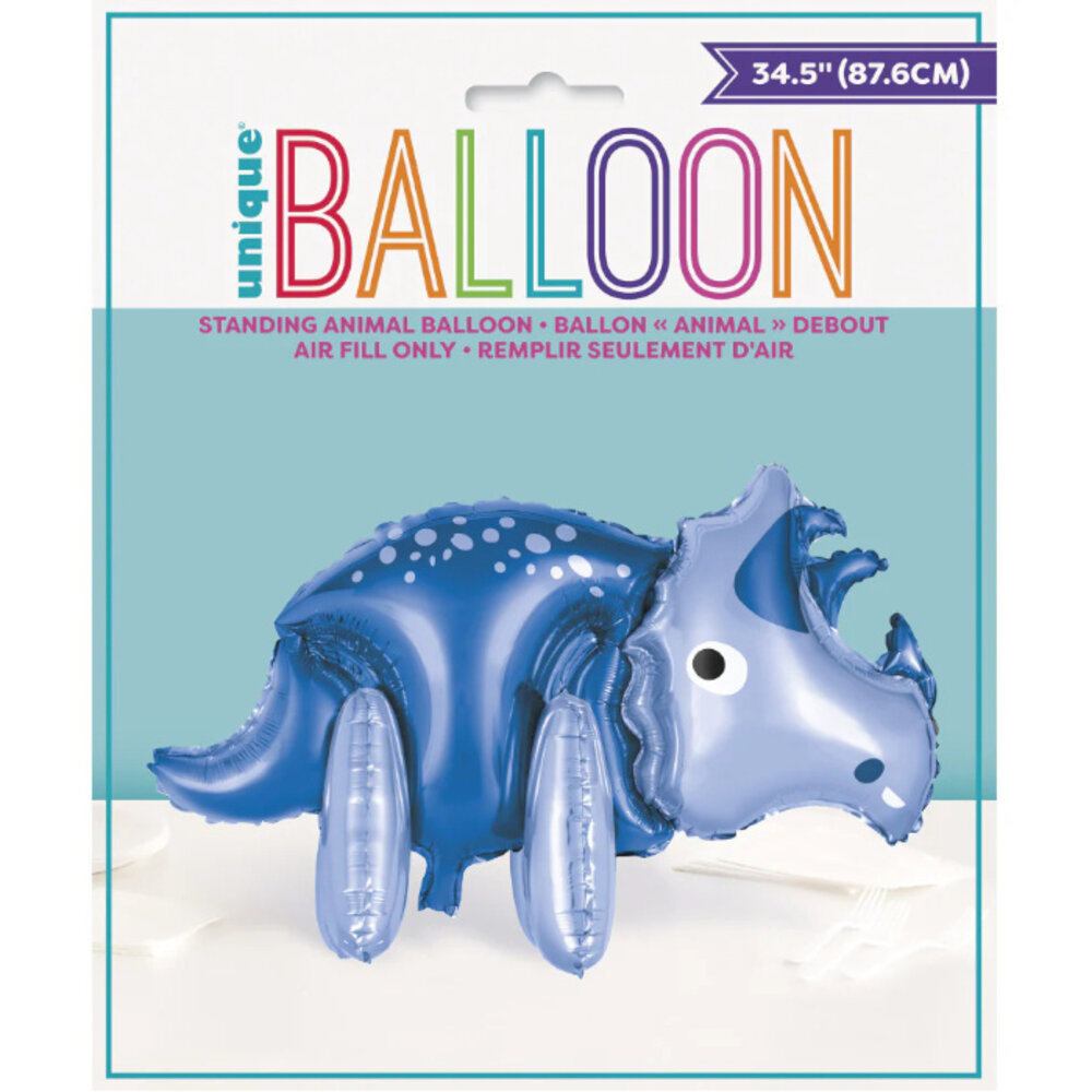 Unique Party Ballon en aluminium dinosaure 3D, 87 cm, dégonflé | à l'unité