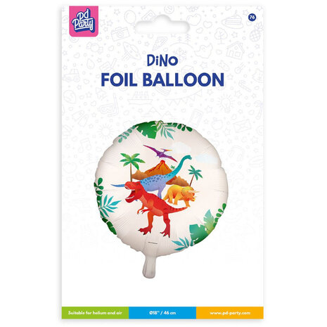 Paper Dreams Ballon dinosaure à l'hélium 45 cm dégonflé | à l'unité