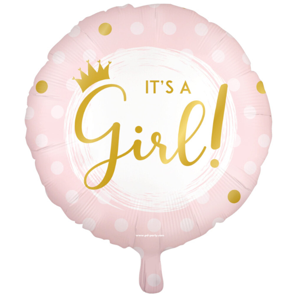 Paper Dreams Heliumballon „It's a Girl“, 45 cm, leer | pro Stück