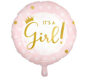 Paper Dreams Helium Ballon It's a Girl 45cm Leeg | per stuk Paper Dreams Helium Ballon It's a Girl 45cm Leeg | per stuk