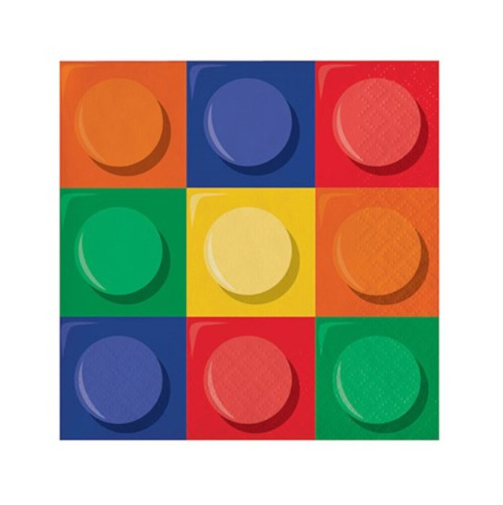 Creative Converting Lego Servetten Block Party 25x25cm | 16 stuks