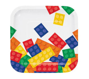 Creative Converting Lego Block Party Teller 18 cm | 8 Stück