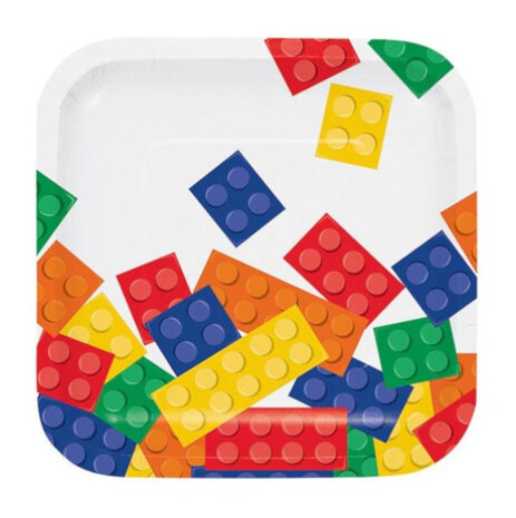 Creative Converting Assiettes Lego Block Party 18 cm | 8 pièces