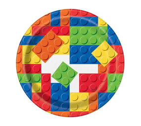 Unique Party Lego Borden Party Time 18cm | 8 stuks Unique Party Lego Borden Party Time 18cm | 8 stuks