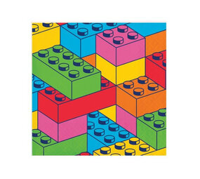 Creative Converting Serviettes Lego Block Bash 25x25cm | 16 pièces