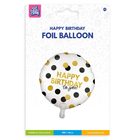 Paper Dreams Happy Birthday Helium Ballon Celebration 45cm Leeg | per stuk Paper Dreams Happy Birthday Helium Ballon Celebration 45cm Leeg | per stuk