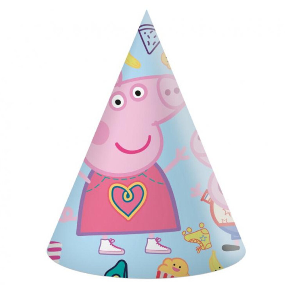 Procos Party Chapeaux de fête Peppa Pig 16 cm | 6 pièces