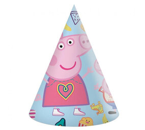 Procos Party Peppa Pig Partyhüte 16 cm | 6 Stück