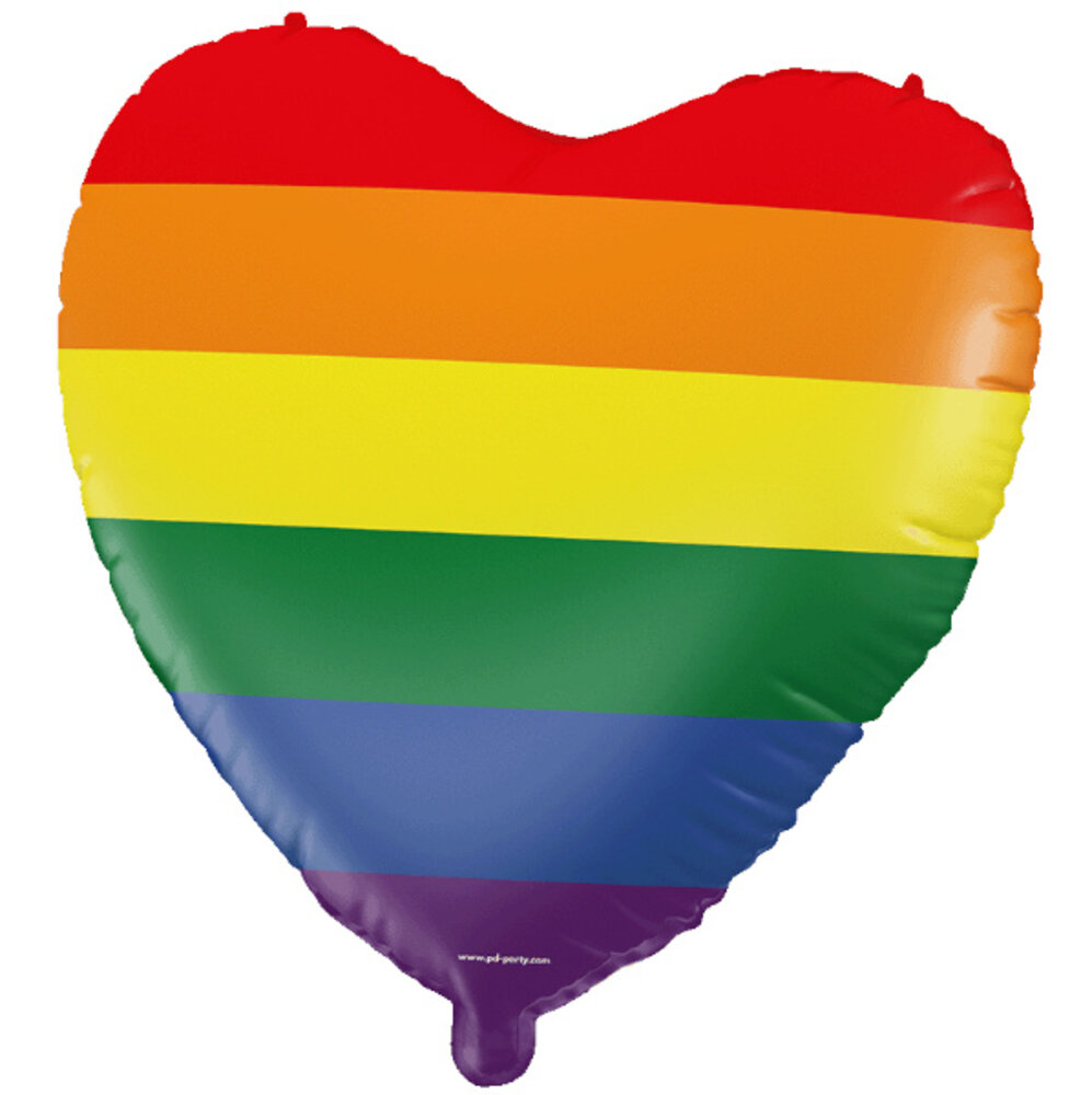 Paper Dreams Helium Ballon Hart Regenboog Leeg 46cm | per stuk Paper Dreams Helium Ballon Hart Regenboog Leeg 46cm | per stuk