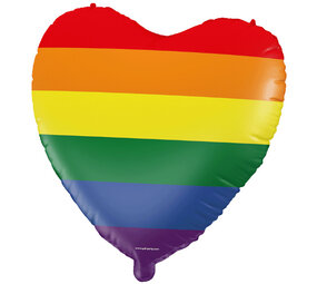 Paper Dreams Helium Ballon Hart Regenboog Leeg 46cm | per stuk Paper Dreams Helium Ballon Hart Regenboog Leeg 46cm | per stuk
