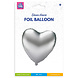 Tuf-Tuf Heliumballon Herz Silber Leer 46 cm | pro Stück