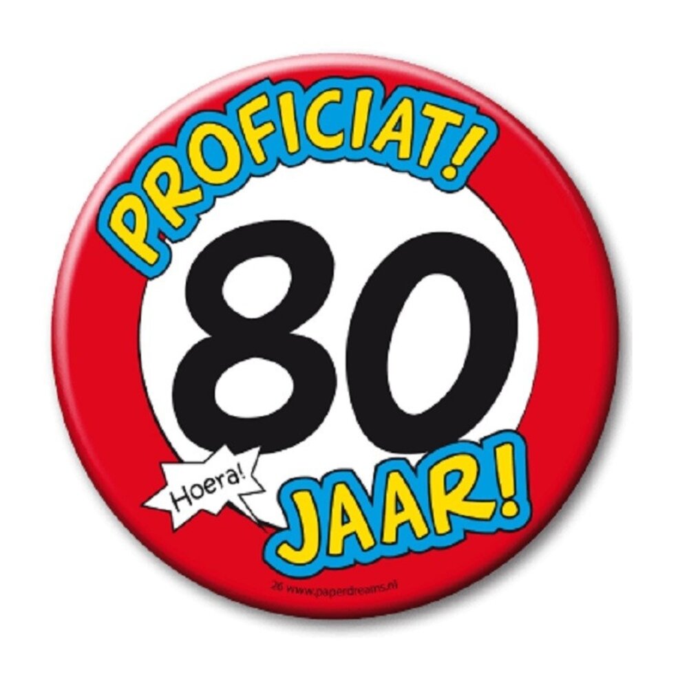 Paper Dreams Button XL 80 Jahre Verkehrsschild | pro Stück