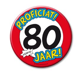 Paper Dreams Button XL 80 jaar Verkeersbord | per stuk Paper Dreams Button XL 80 jaar Verkeersbord | per stuk