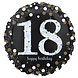 Anagram Helium Balloon 18 Years Sparkling Gold Empty 45cm | per piece