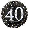 Anagram Heliumballon „40 Jahre“ – Funkelndes Gold, leer, 45 cm | pro Stück