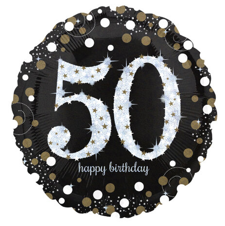 Anagram Helium Balloon 50 Years Sparkling Gold Empty 45cm | per piece