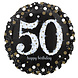 Anagram Heliumballon „50 Jahre“ – Funkelndes Gold, leer, 45 cm | pro Stück