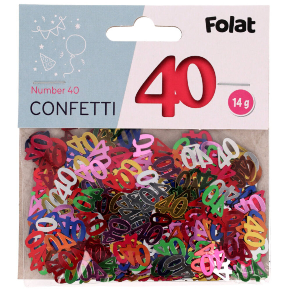 Folat Confetti 40 jaar | 14 gram Folat Confetti 40 jaar | 14 gram