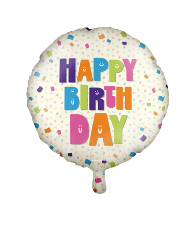 Paper Dreams Happy Birthday Helium Ballon 45cm Leeg | per stuk Paper Dreams Happy Birthday Helium Ballon 45cm Leeg | per stuk