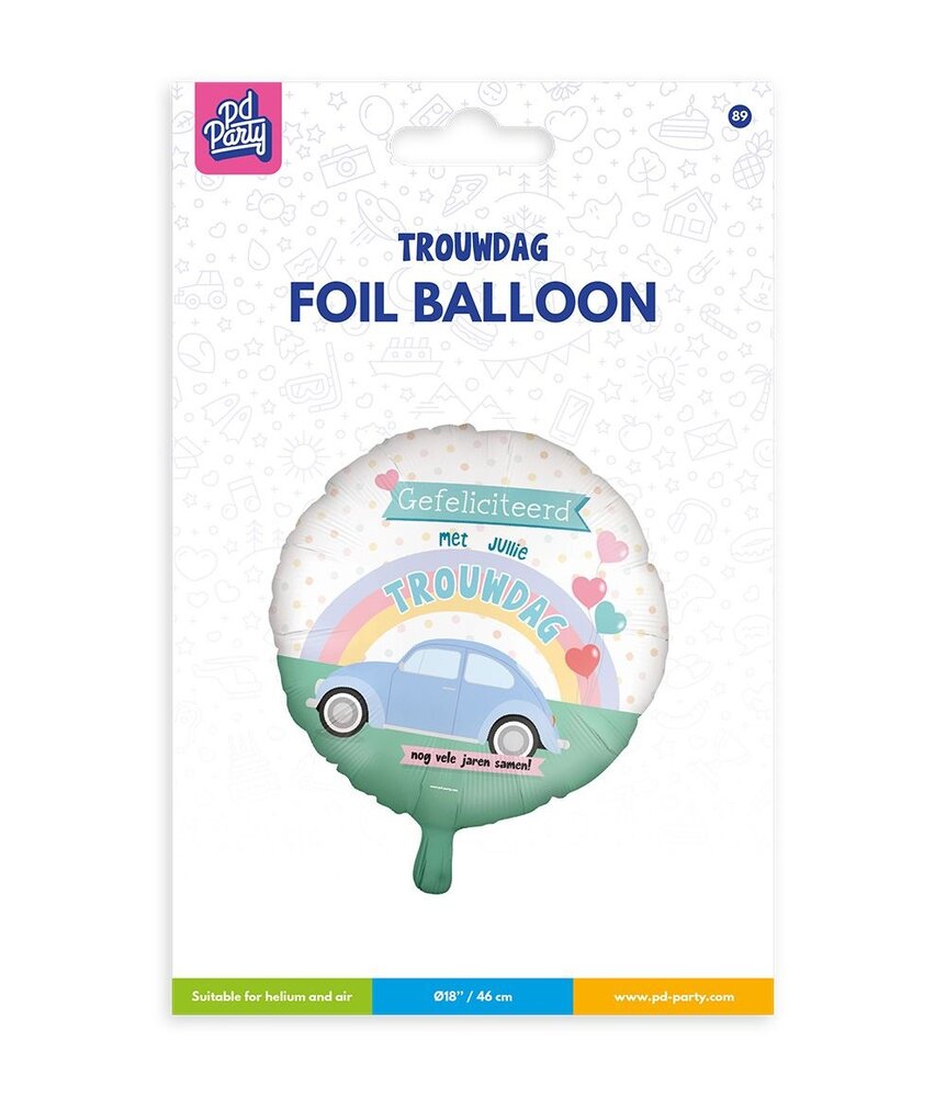 Paper Dreams Trouwdag Helium Ballon 45cm Leeg | per stuk Paper Dreams Trouwdag Helium Ballon 45cm Leeg | per stuk