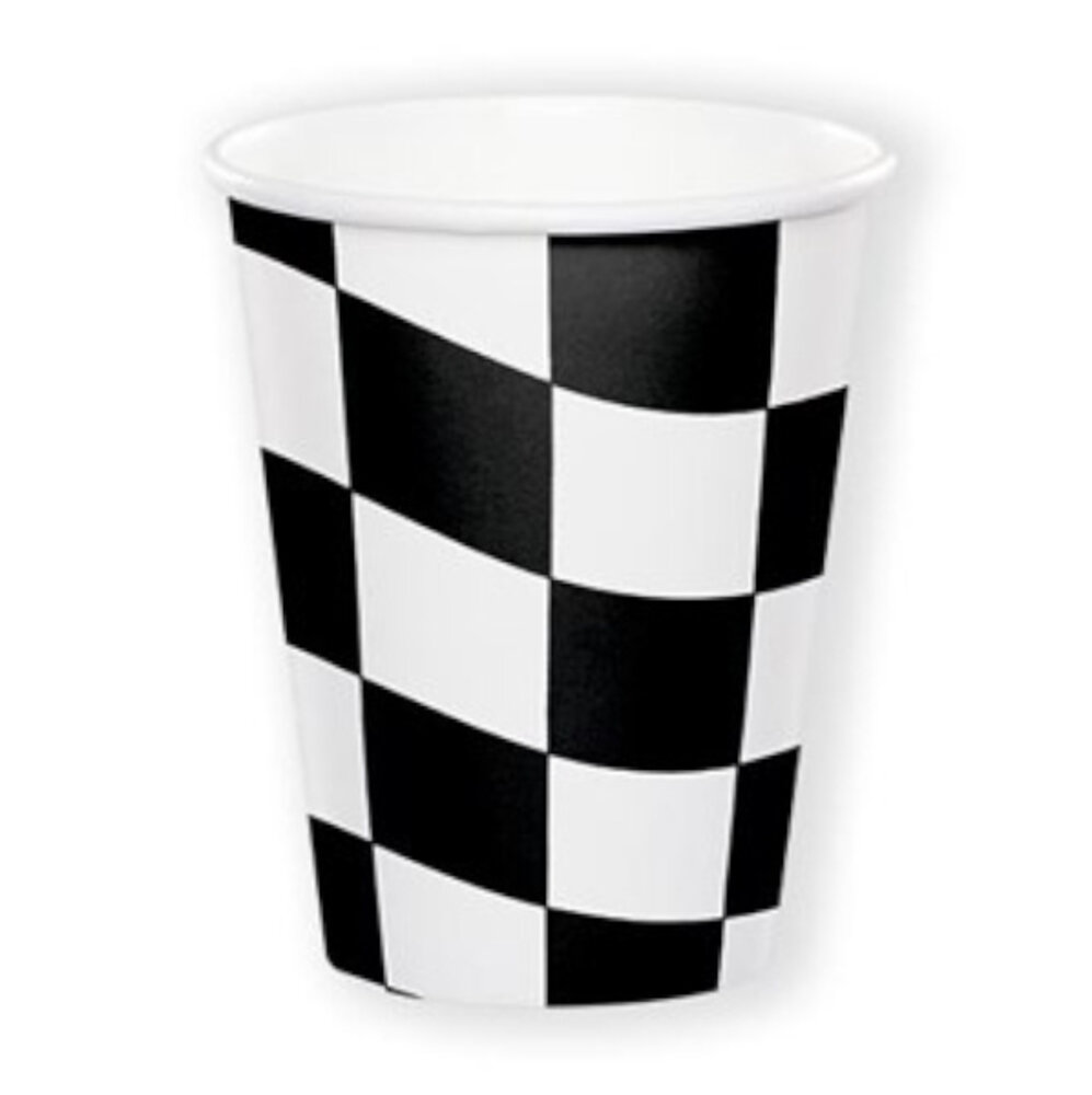 Creative Converting Race Finish Flag Cups 250ml | 8 pieces