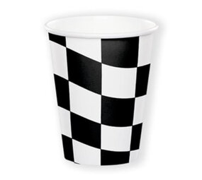 Creative Converting Race Finish Flag Cups 250ml | 8 pieces